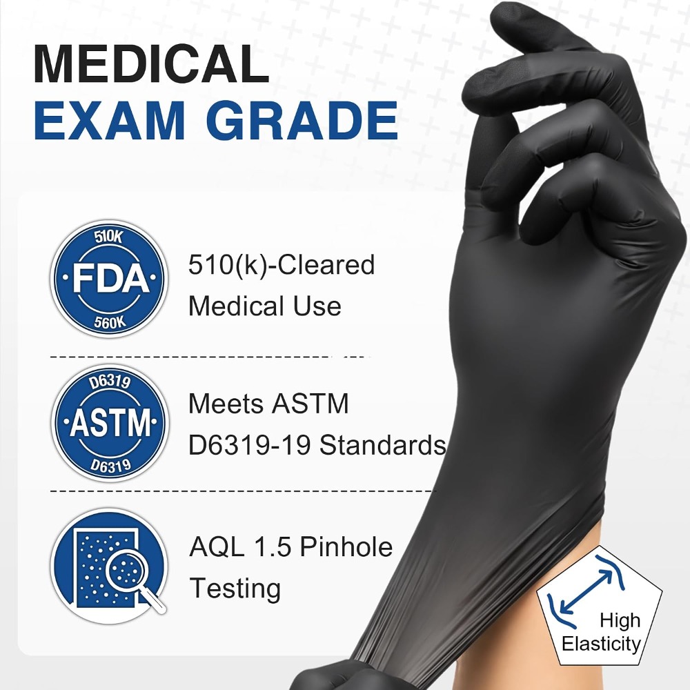 Exam Glove Nitrile - Одноразовые черные нитриловые перчатки без пудры