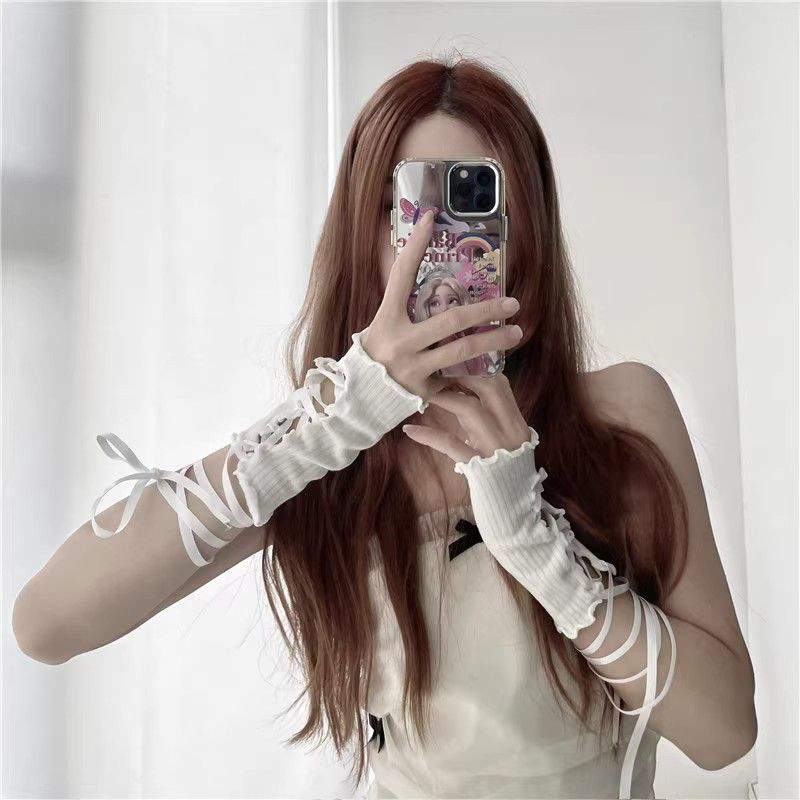 Fingerless Glove Knit - Женские кружевные перчатки без пальцев на