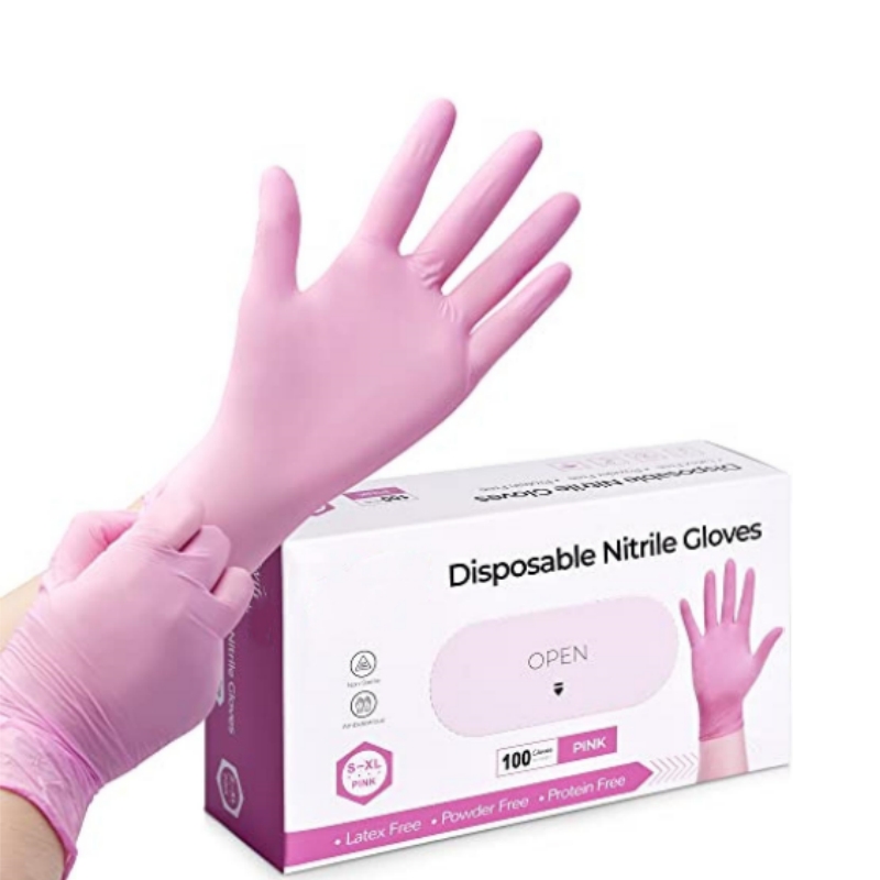 Latex Disposable Glove - Розовые нитриловые одноразовые перчатки для уборки
