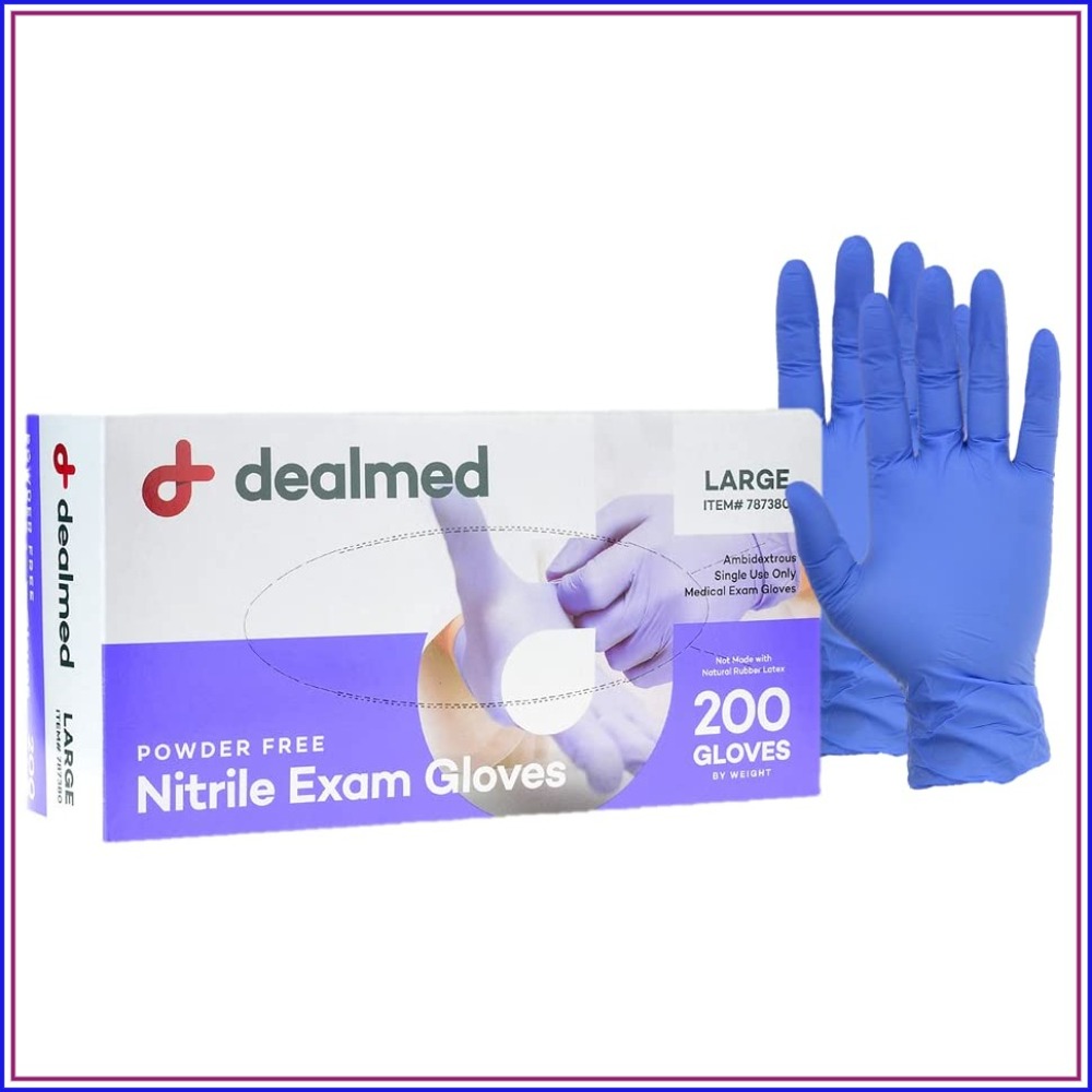 Exam Glove Nitrile - 200 штук больших нитриловых смотровых перчаток,