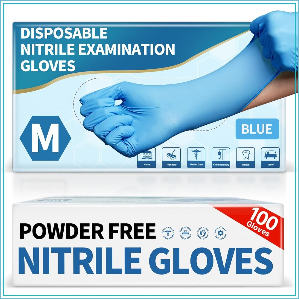 Exam Glove Nitrile - Синие нитриловые одноразовые смотровые перчатки, 4