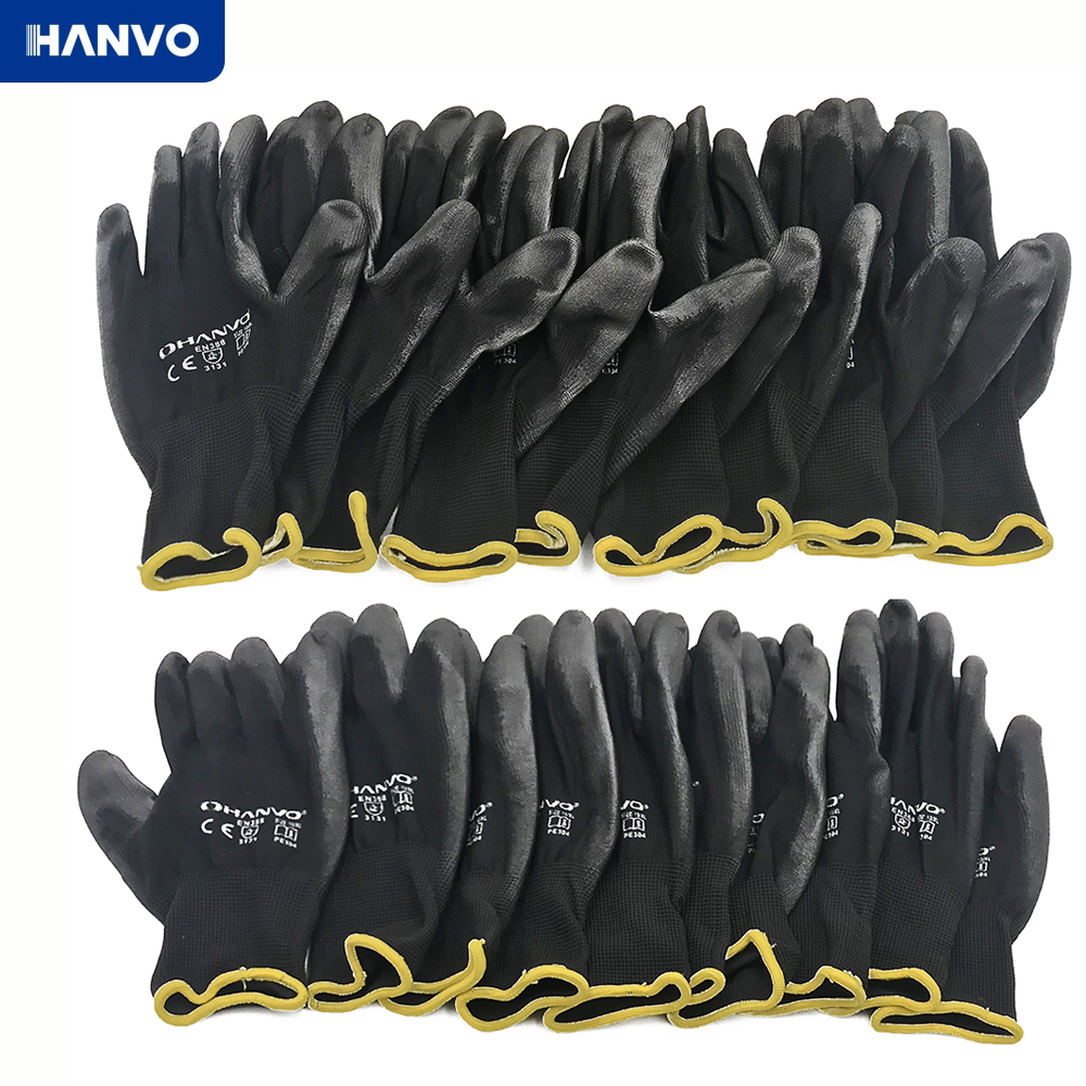 Nitrile Mechanic Glove - 10 пар нейлоновых хлопковых рабочих перчаток