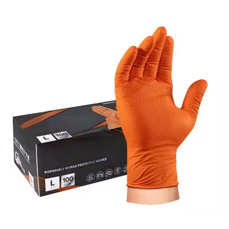 Nitrile Mechanic Glove - 8-мильные сверхмощные промышленные оранжевые нитриловые перчатки,