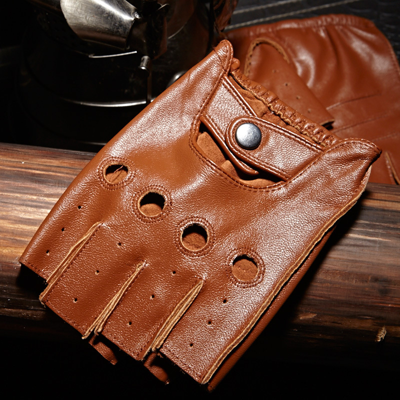 Leather Driving Glove - Высококачественные мужские перчатки с половиной пальца,