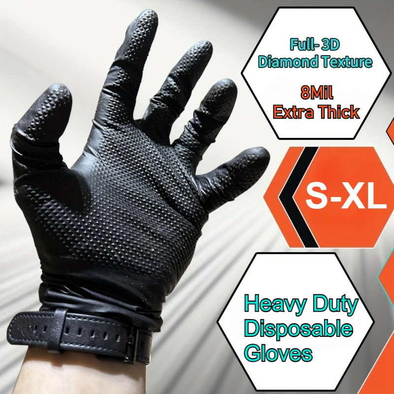 Nitrile Mechanic Glove - Очень толстые 8-миллиметровые сверхпрочные одноразовые нитриловые