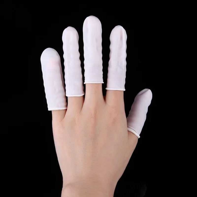Latex Disposable Glove - 100 шт. одноразовых латексных напальчников белого