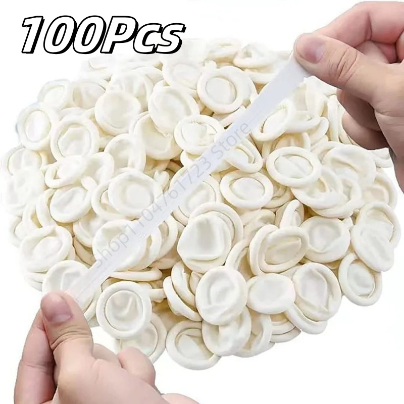 Latex Disposable Glove - 100 шт. одноразовых резиновых напальчников, нескользящие,