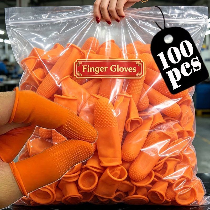 Latex Disposable Glove - 100/10 шт. Одноразовые резиновые напальчники, нескользящие,