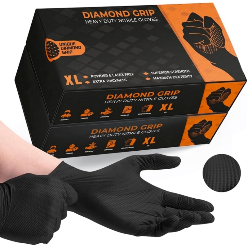 Nitrile Mechanic Glove - Черные сверхмощные нитриловые одноразовые перчатки, промышленные