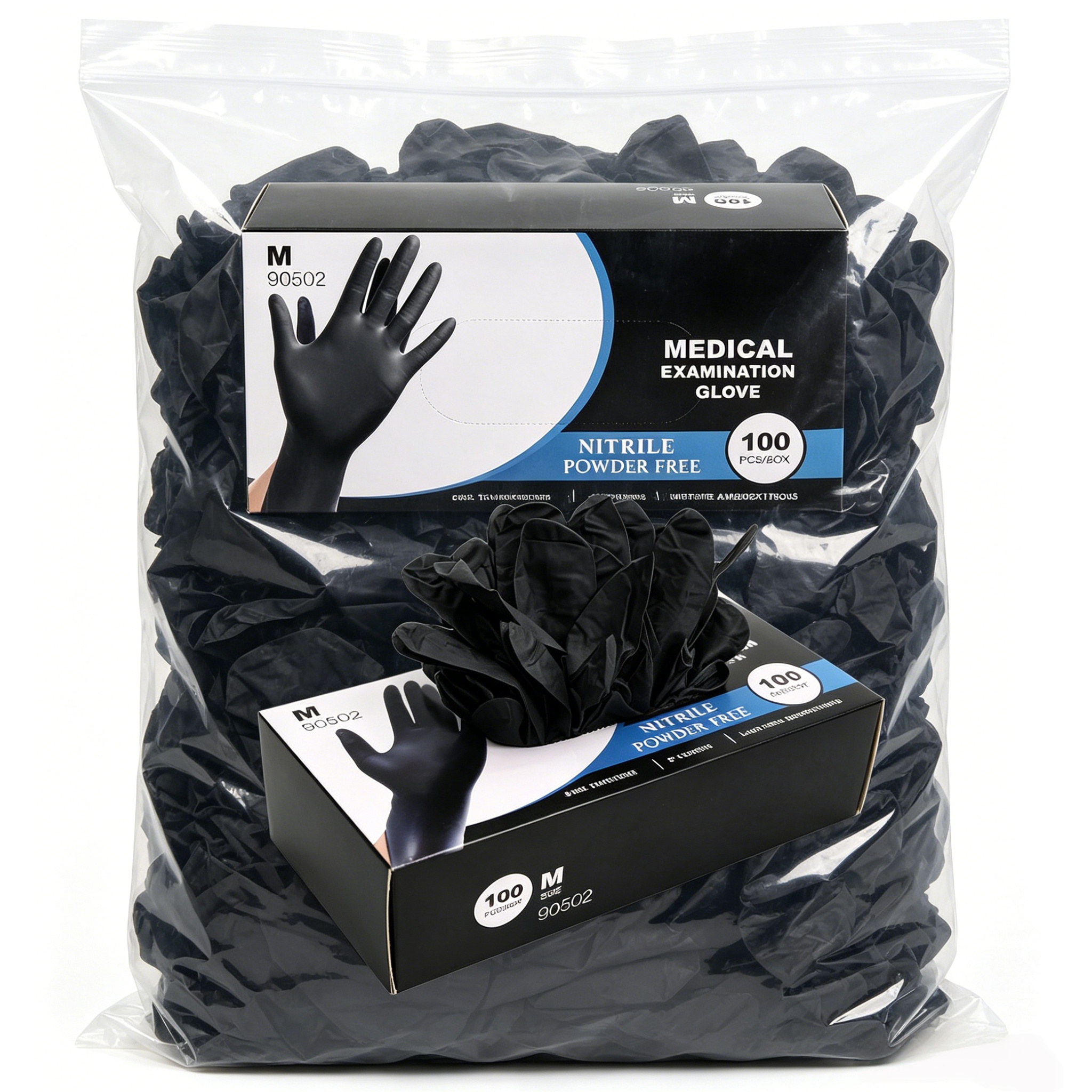 Nitrile Mechanic Glove - Черные нитриловые перчатки одноразовые нестерильные текстурированные