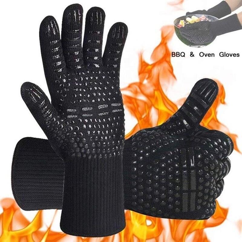 Oven Mitt Silicone - Взрывобезопасные высокотемпературные перчатки BBQ1472 ℉ термостойкие