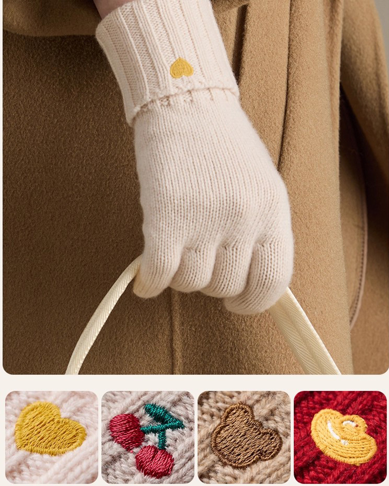 Wool Glove Lined - Зимняя шапка-бини из 100% шерсти, шарф,