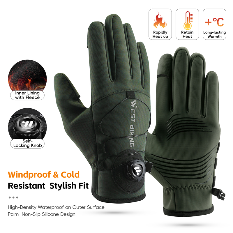 Winter Glove Insulated - Зимние велосипедные перчатки, магнитные быстросъемные термоизолированные