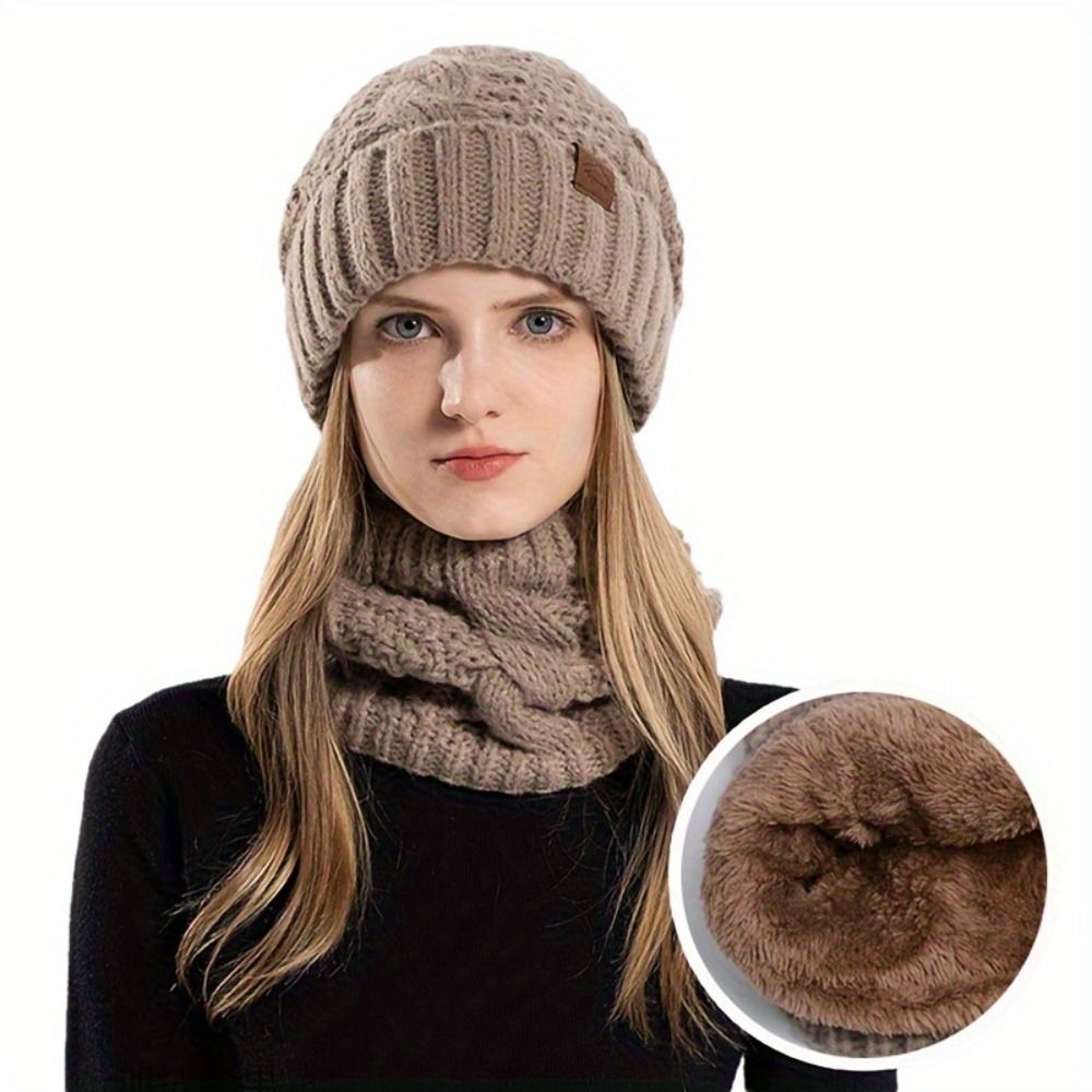 Wool Glove Lined - Мягкий зимний комплект: шапка-бини и шарф,
