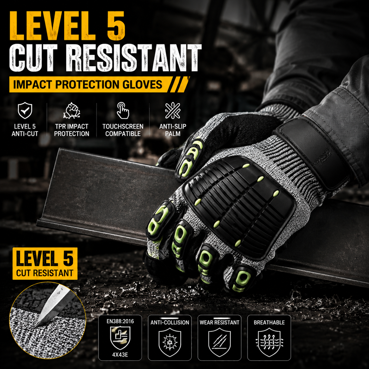 Work Glove Impact - Тактические рабочие перчатки с защитой от