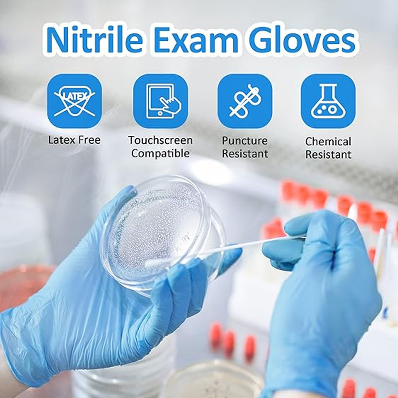 Exam Glove Nitrile - Медицинские нитриловые перчатки синего цвета, 100