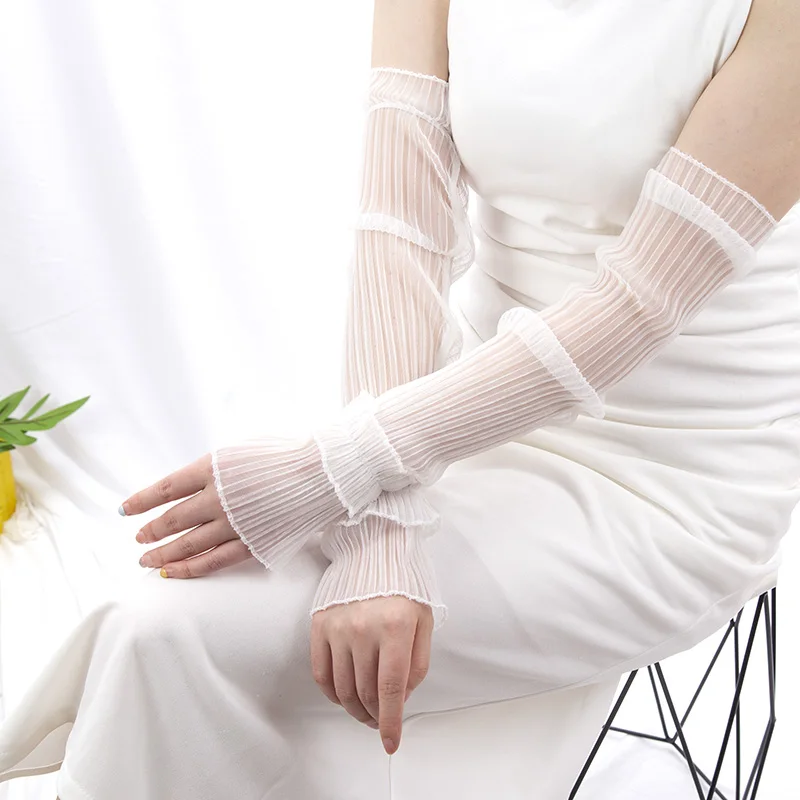 Fingerless Glove Knit - Летние длинные перчатки без пальцев, женские