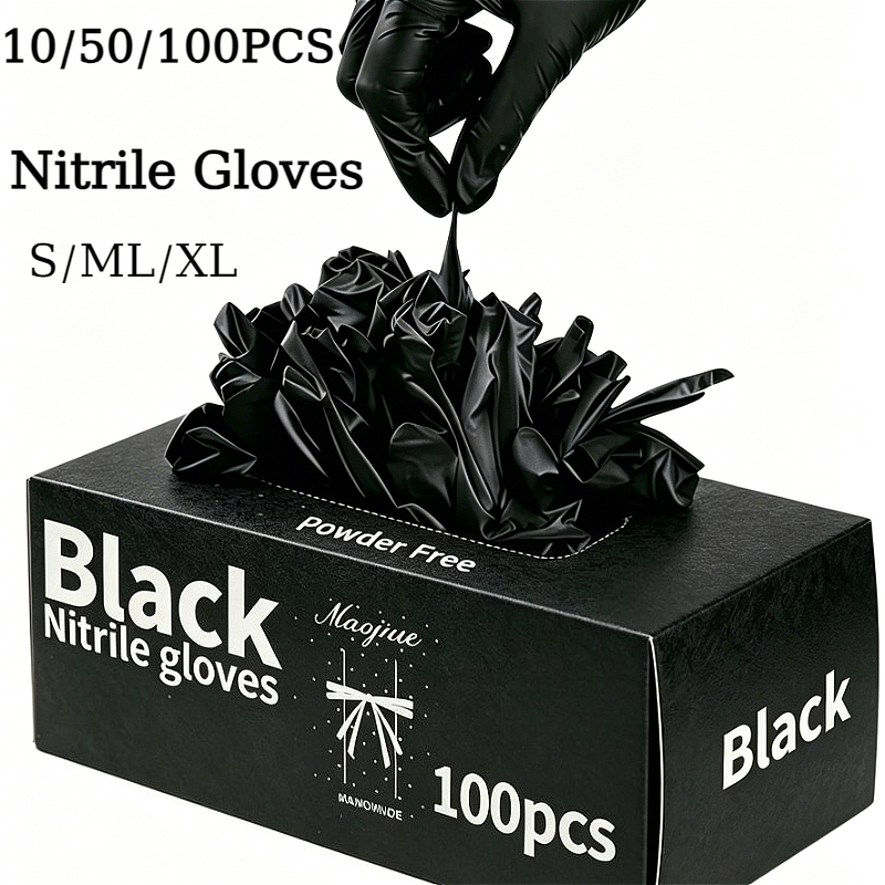 Nitrile Mechanic Glove - 10/50/100 шт. черных одноразовых нитриловых перчаток