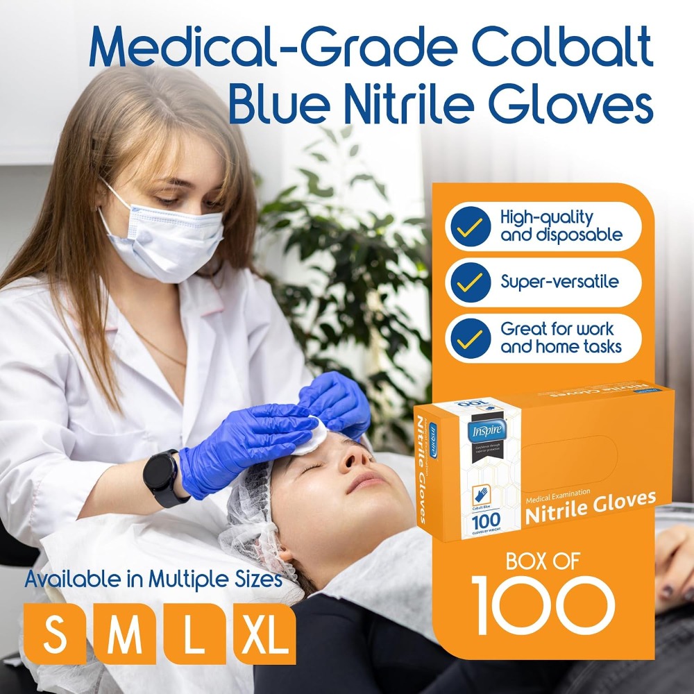 Кобальтово-синие нитриловые од – обзор и цена Exam Glove Nitrile