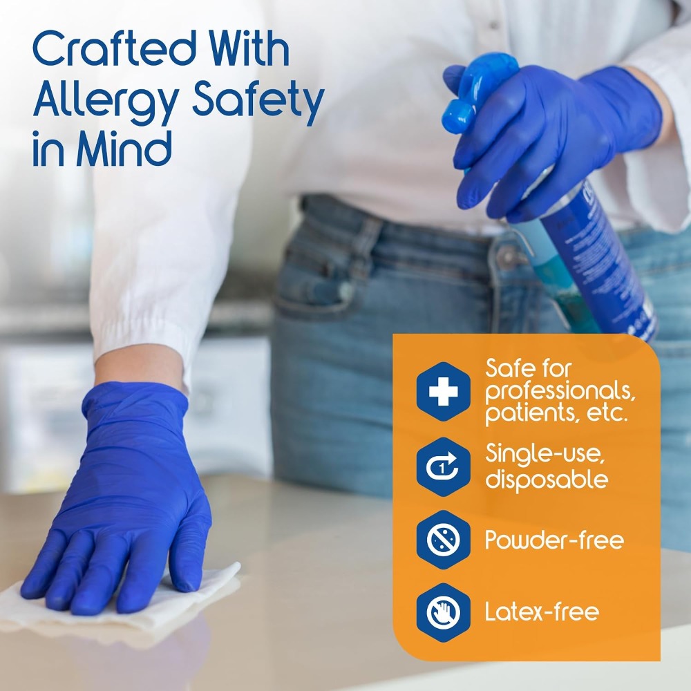 Кобальтово-синие нитриловые од – обзор и цена Exam Glove Nitrile