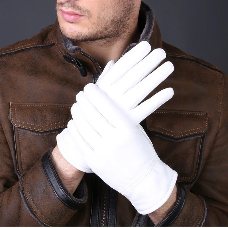 2025 зимние белые перчатки из  – обзор и цена Leather Driving Glove