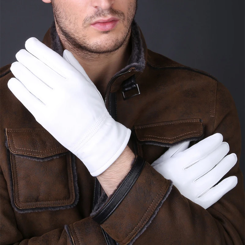 2025 зимние белые перчатки из  – обзор и цена Leather Driving Glove