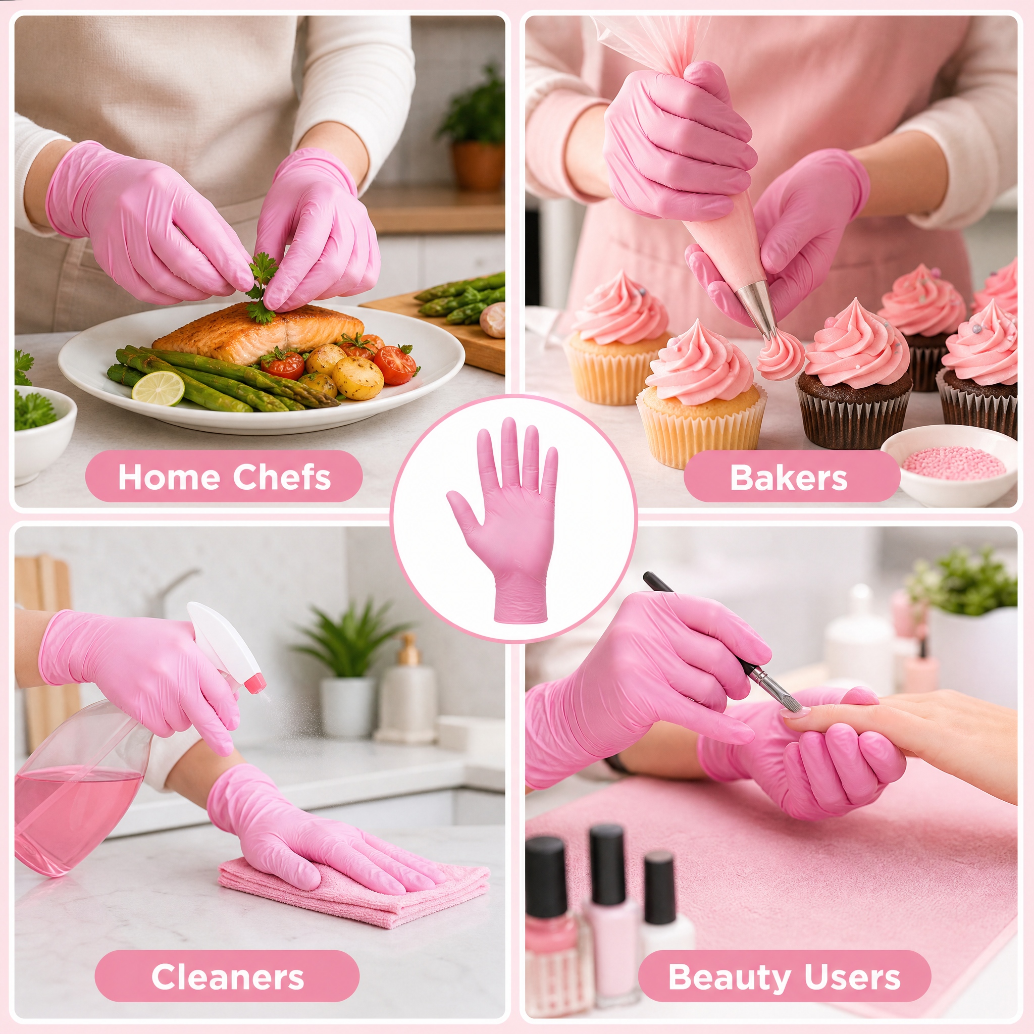 Простые розовые нитриловые пер – обзор и цена Rubber Glove Cleaning