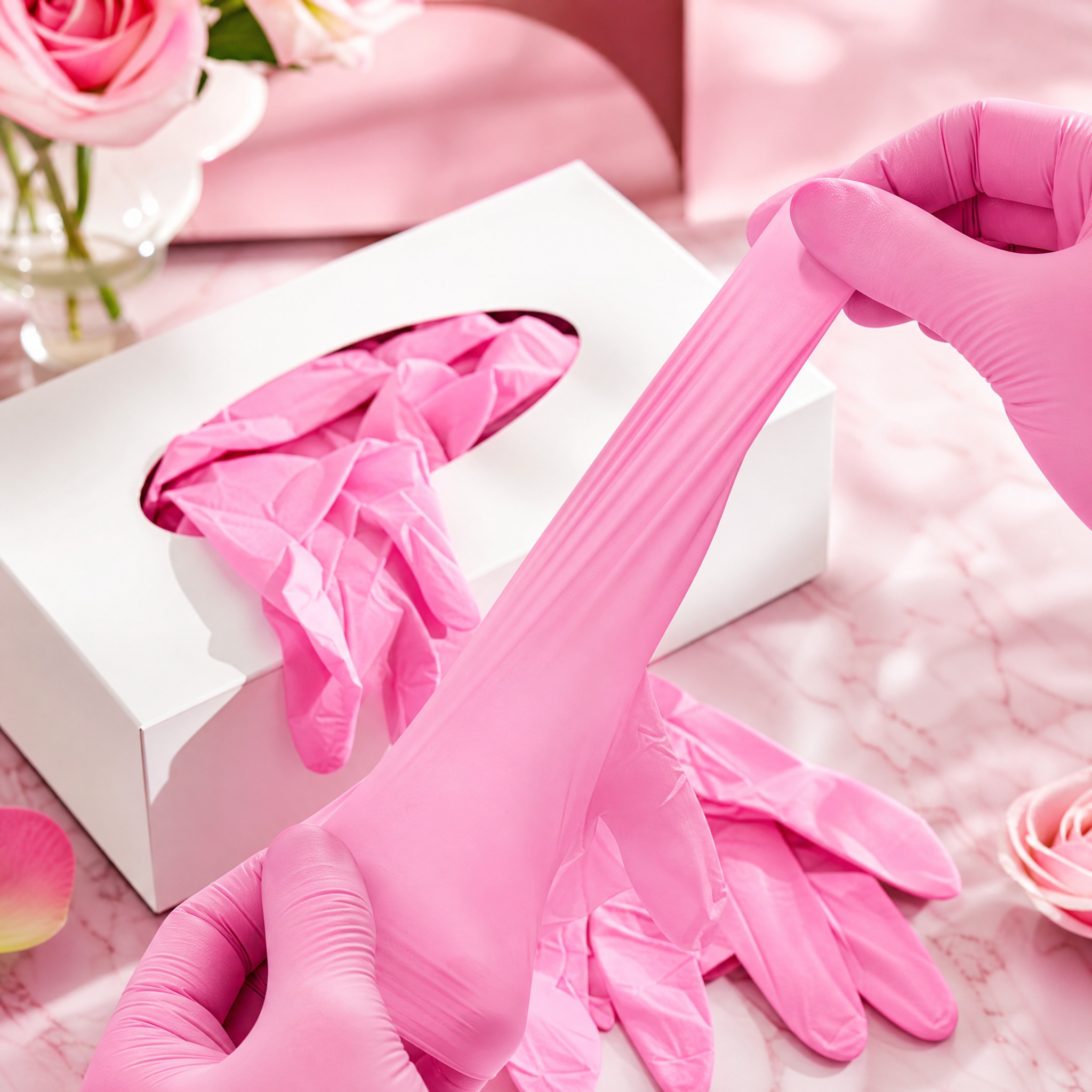 Простые розовые нитриловые пер – обзор и цена Rubber Glove Cleaning