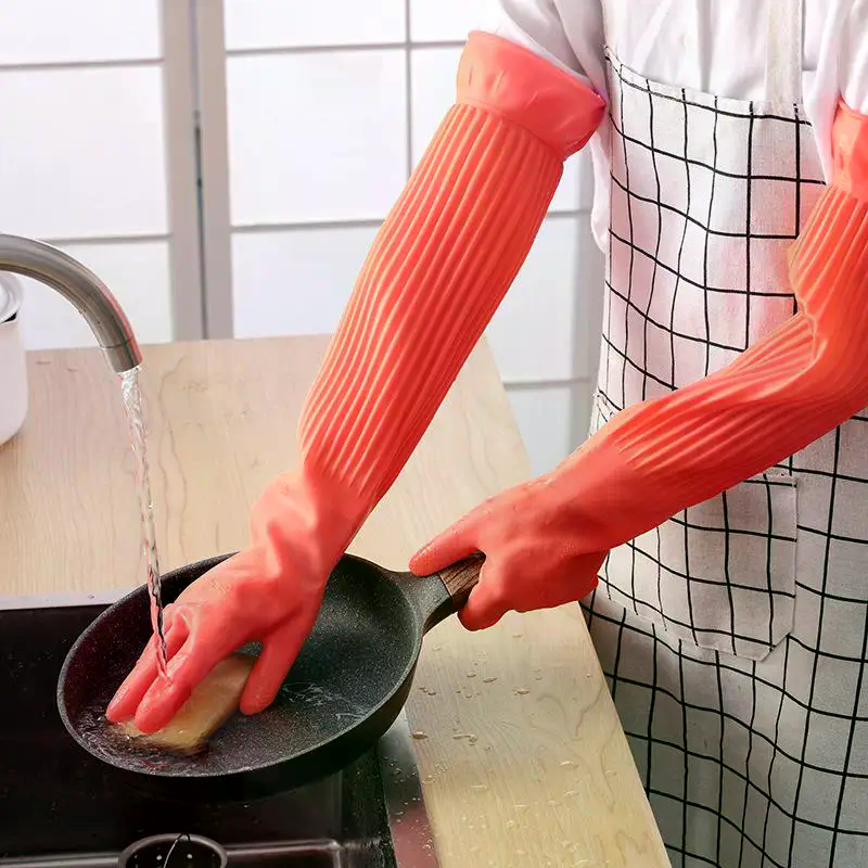 Длинные многоразовые резиновые – обзор и цена Dish Glove Rubber
