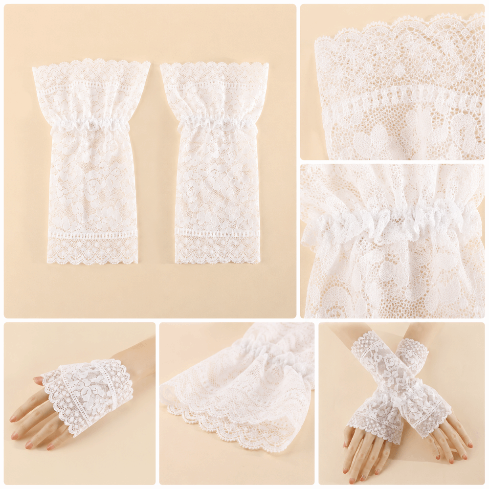 Кружевные рукава-муфты с оборк – обзор и цена Fingerless Glove Knit