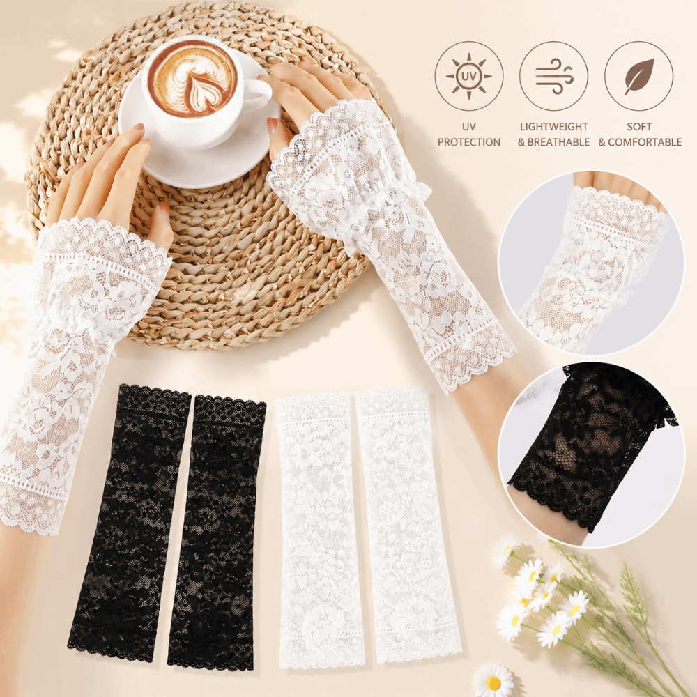 Кружевные рукава-муфты с оборк – обзор и цена Fingerless Glove Knit