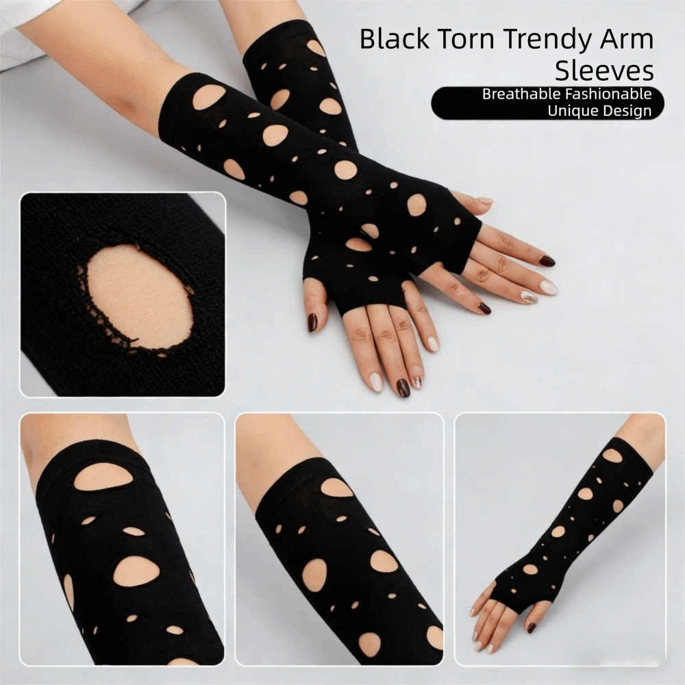 Черные эластичные вязаные мите – обзор и цена Fingerless Glove Knit