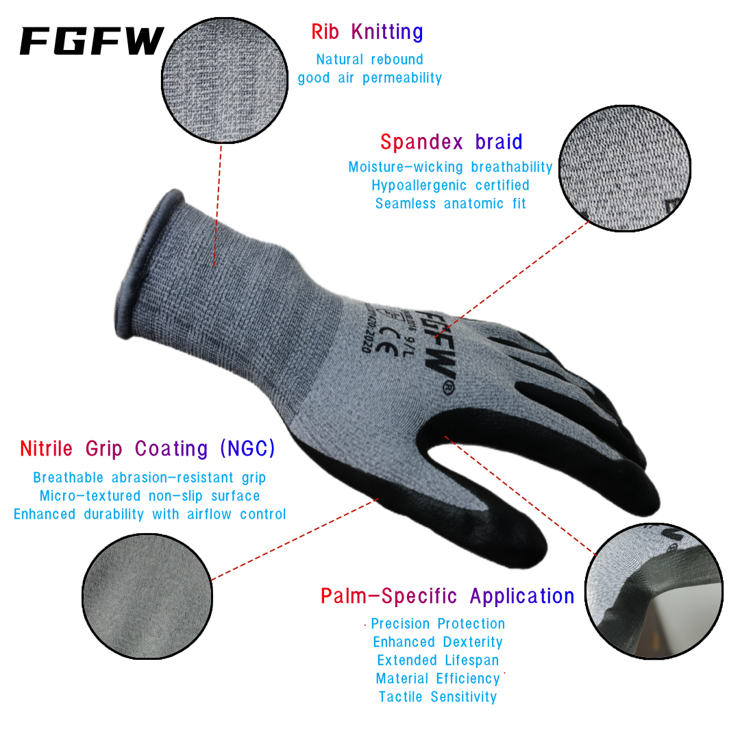 3 пары мягких дышащих рабочих  – обзор и цена Nitrile Mechanic Glove