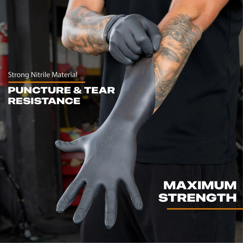 Черные сверхмощные нитриловые  – обзор и цена Nitrile Mechanic Glove