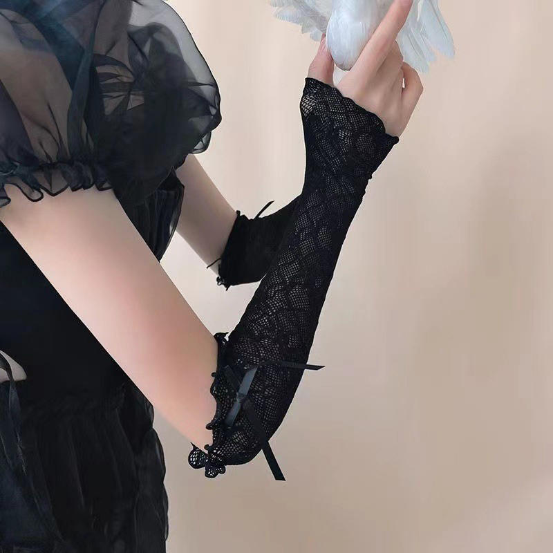 Летние длинные кружевные перча – обзор и цена Fingerless Glove Knit