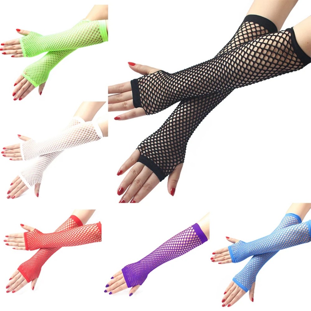 Женские неоновые перчатки-сетк – обзор и цена Fingerless Glove Knit