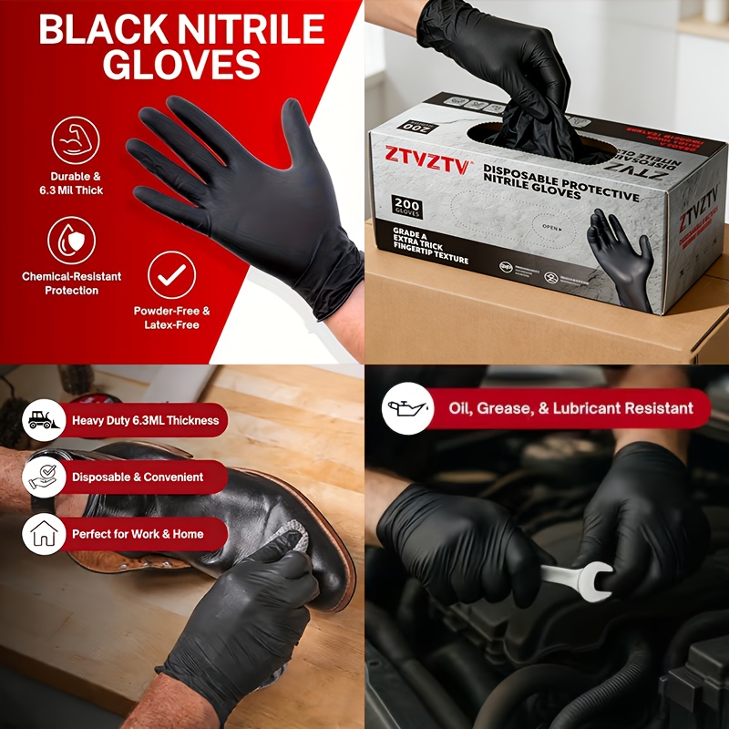 200 штук в упаковке, черные од – обзор и цена Rubber Glove Cleaning