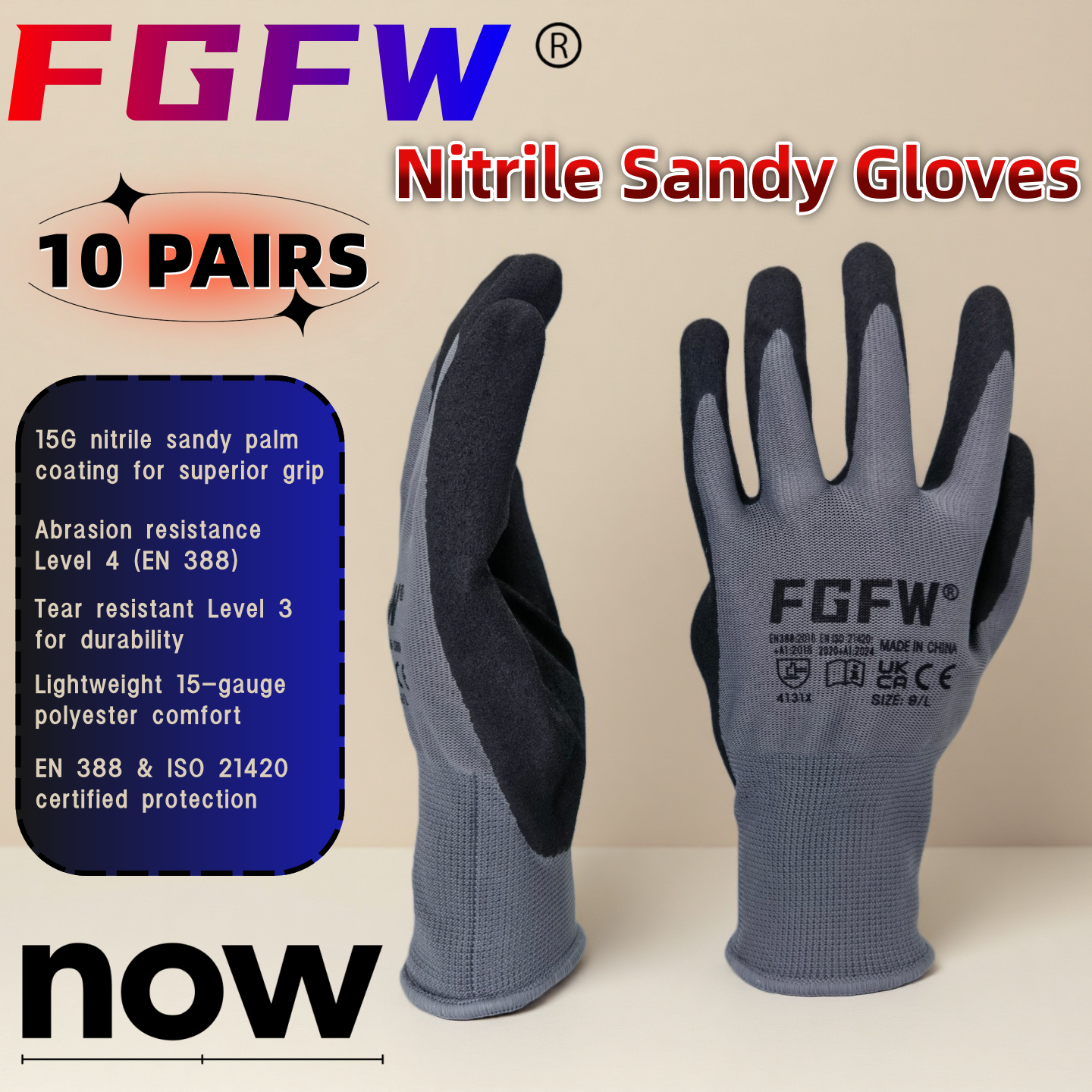 FGFW 10 пар серых нитриловых р – обзор и цена Nitrile Mechanic Glove