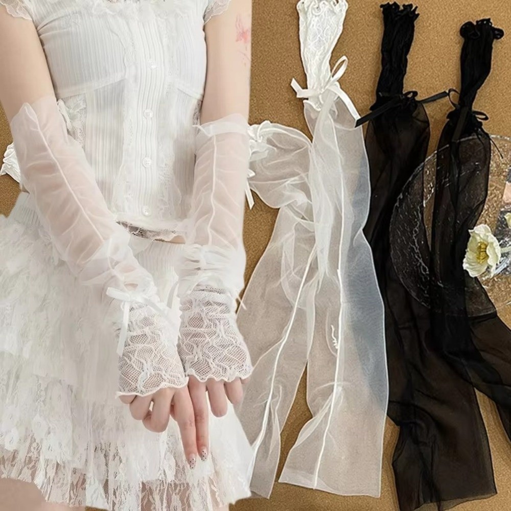 Перчатки Y2K из кружева и сетк – обзор и цена Fingerless Glove Knit