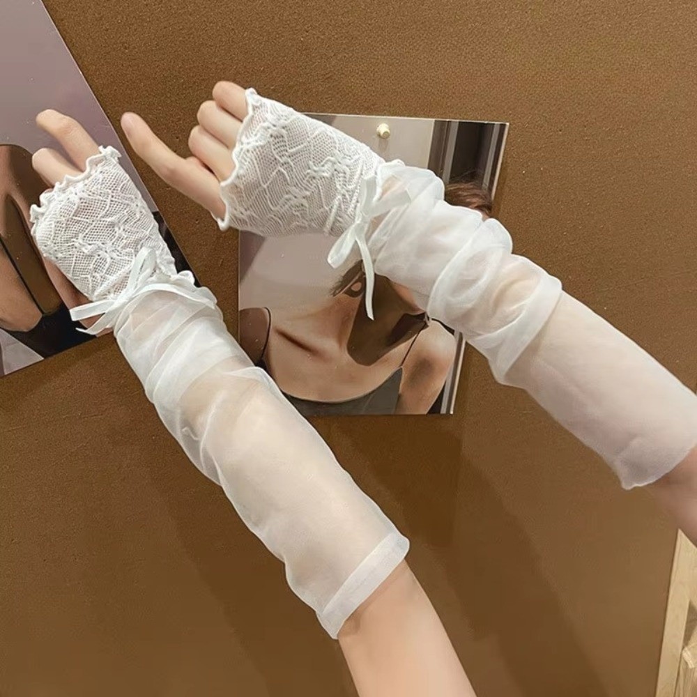 Перчатки Y2K из кружева и сетк – обзор и цена Fingerless Glove Knit