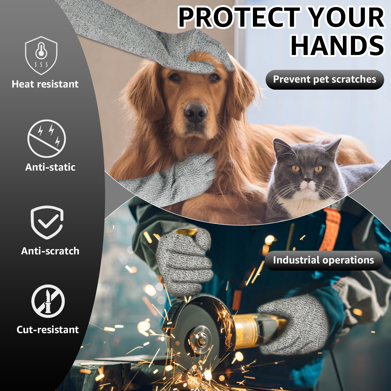 Дышащие перчатки HPPE с защито – обзор и цена Cut Resistant Glove
