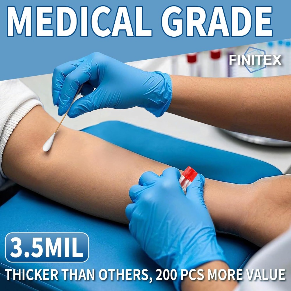 Синие одноразовые нитриловые с – обзор и цена Exam Glove Nitrile