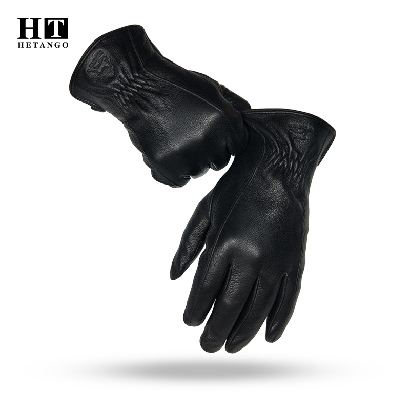    Зимние мужские черные кожа – обзор и цена Wool Glove Lined